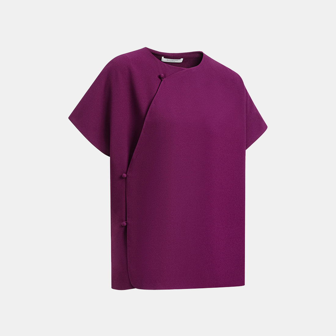 "Autumn" Light Chinese Style Short Sleeve Shirt - Purple