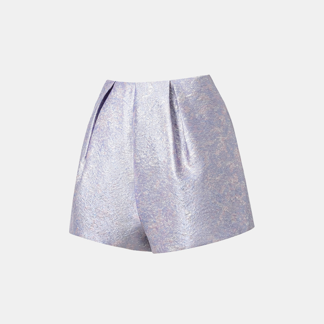"Imperial Garden Teatime" Italian 3D Jacquard Shorts - Moonlight over the Lotus Pond