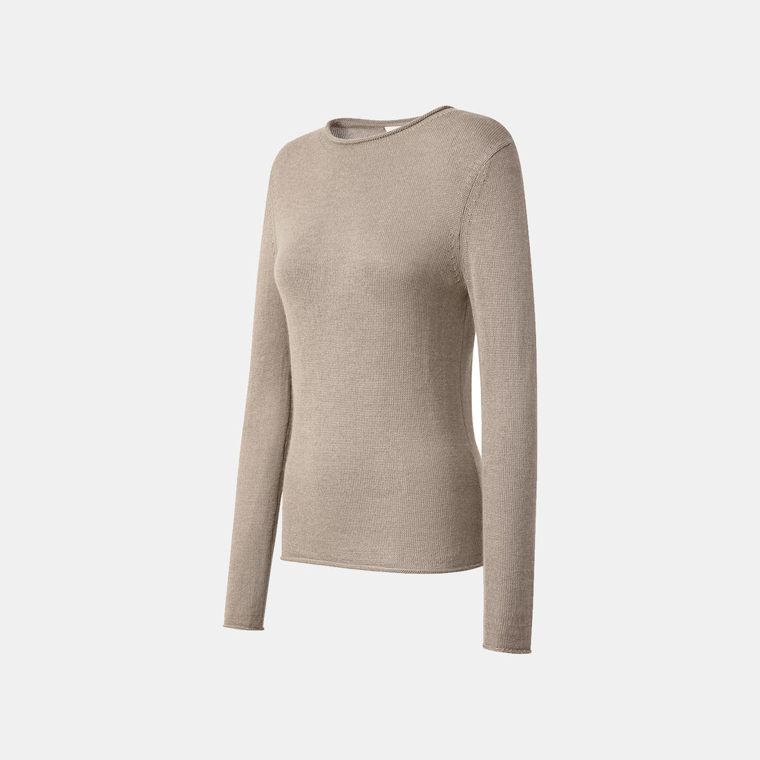 "Winter Diary" Silk Cashmere Basic Top - Brown
