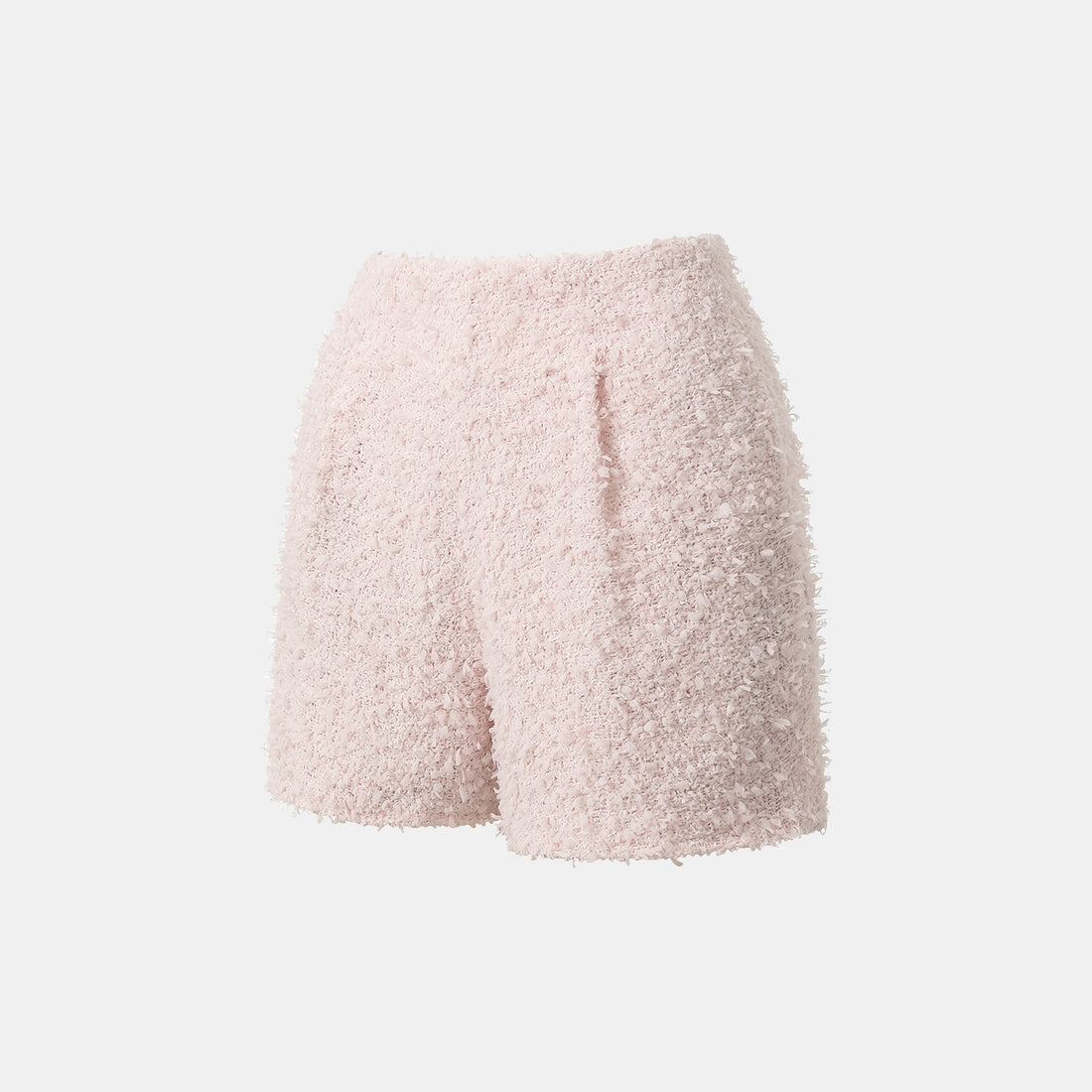 "Breeze boucle" Italian textured light tweed shorts—When Petals Fall