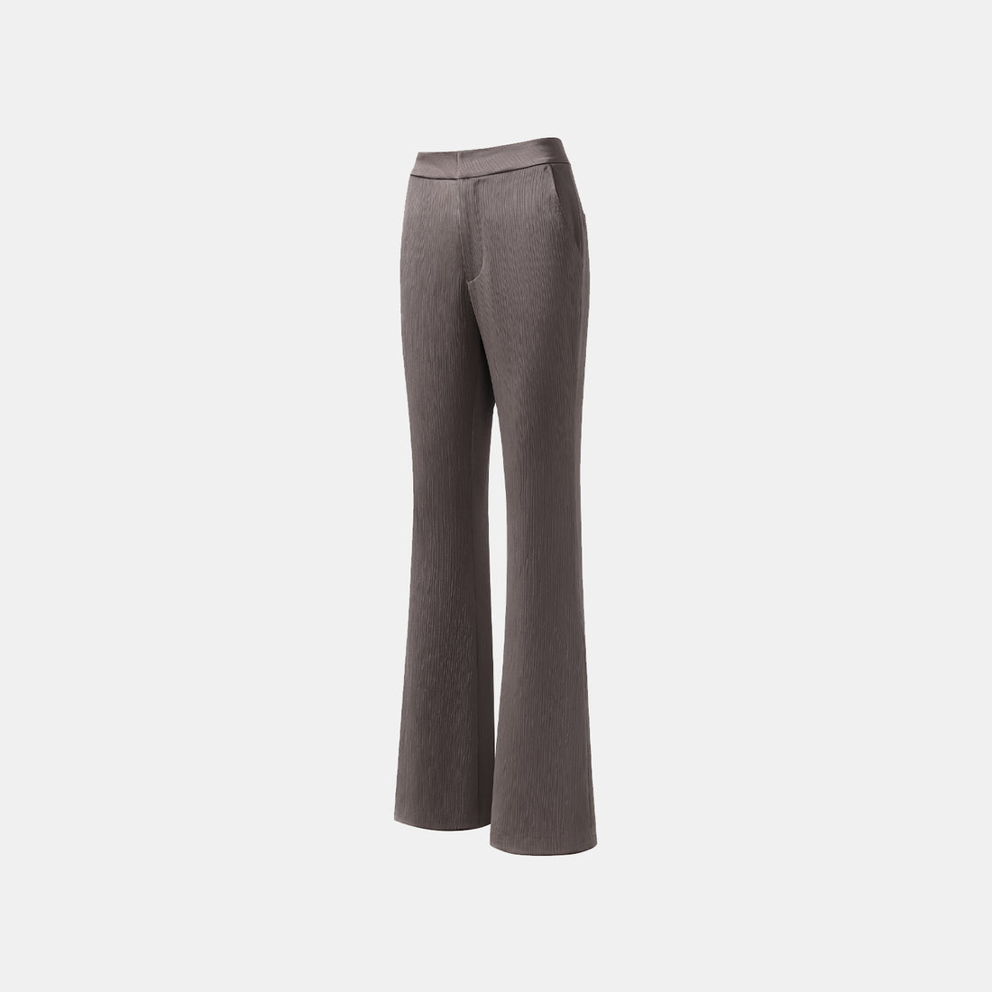 "Easy Go Chic" Korean pleated fabric flared pants - leather brown