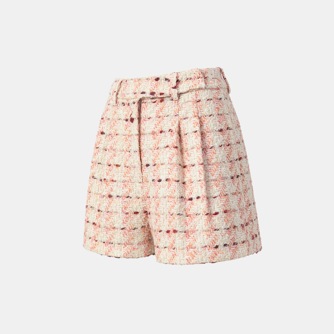 “Brunch at Ritz” Tweed Shorts—Pink Waffle