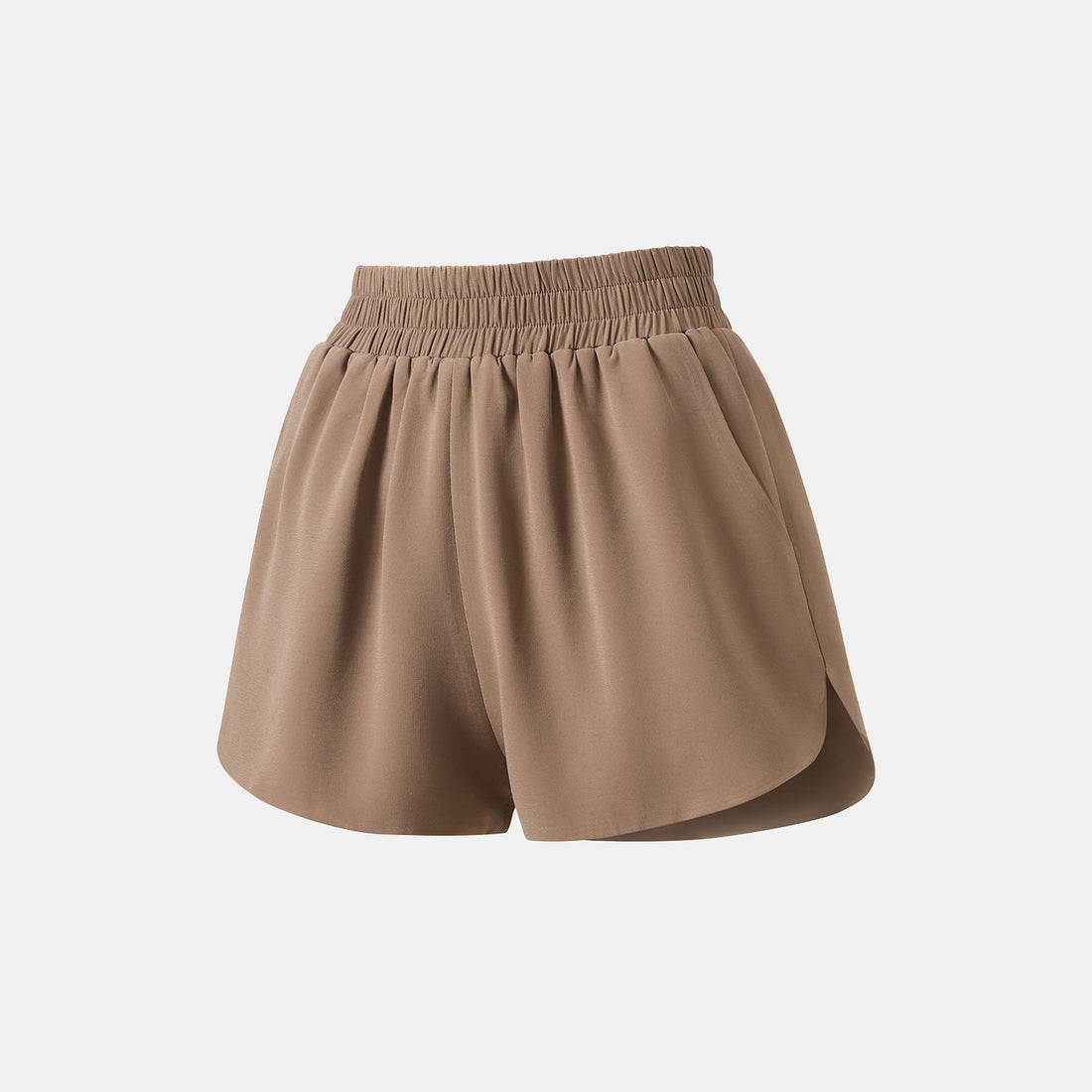 "Easy-go Chic" Textured Acetate Blazer/Shorts Set—Mocca