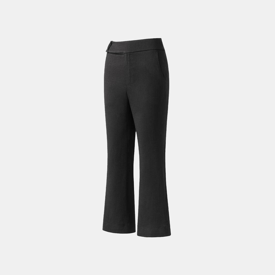 "Autumn Diary" Korean super stretch drape texture fabric waist trousers - black