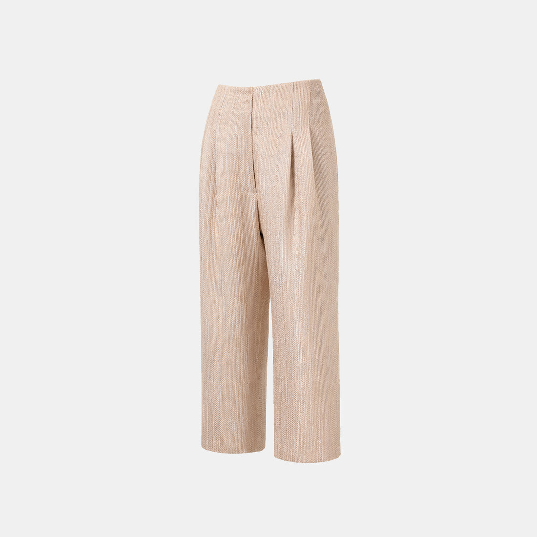 "Weekend at Monaco." Spanish lightweight tweed 3D-cut wide-leg cropped trousers