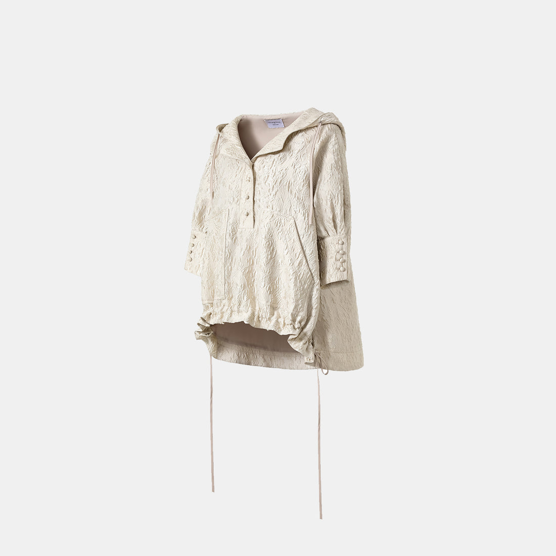 "Spring Outing" Jacquard Hooded Drawstring Top—Sunlight