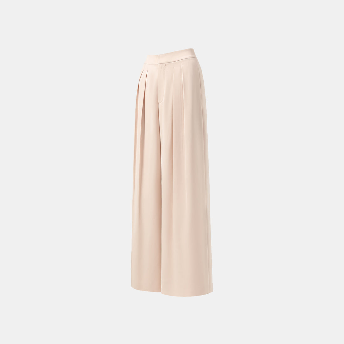 Autumn Diary Pearl Acetate Satin Special Cut Wide Leg Pants - Nude