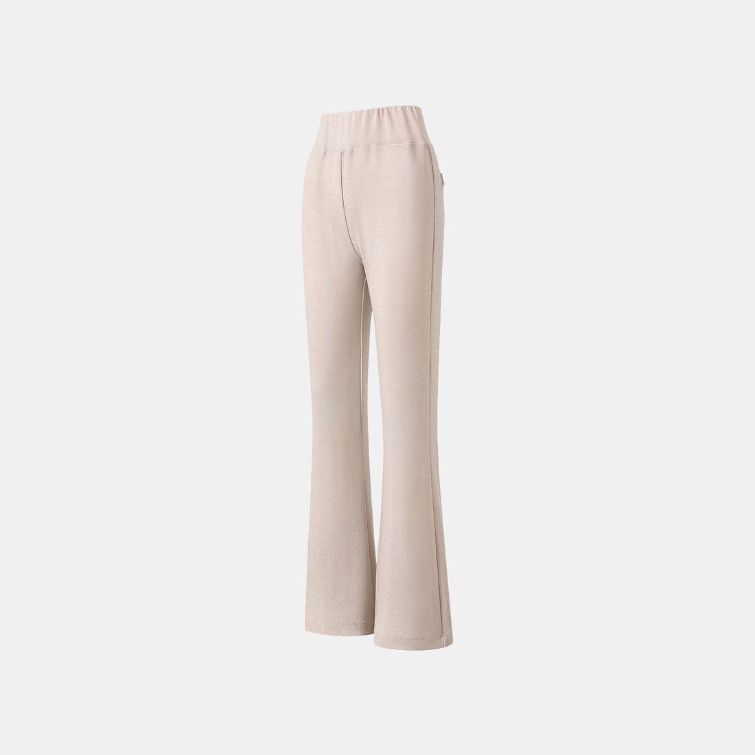 "Easy-go Chic" Silver Weave Elastic Fit Flare Pants—Pink