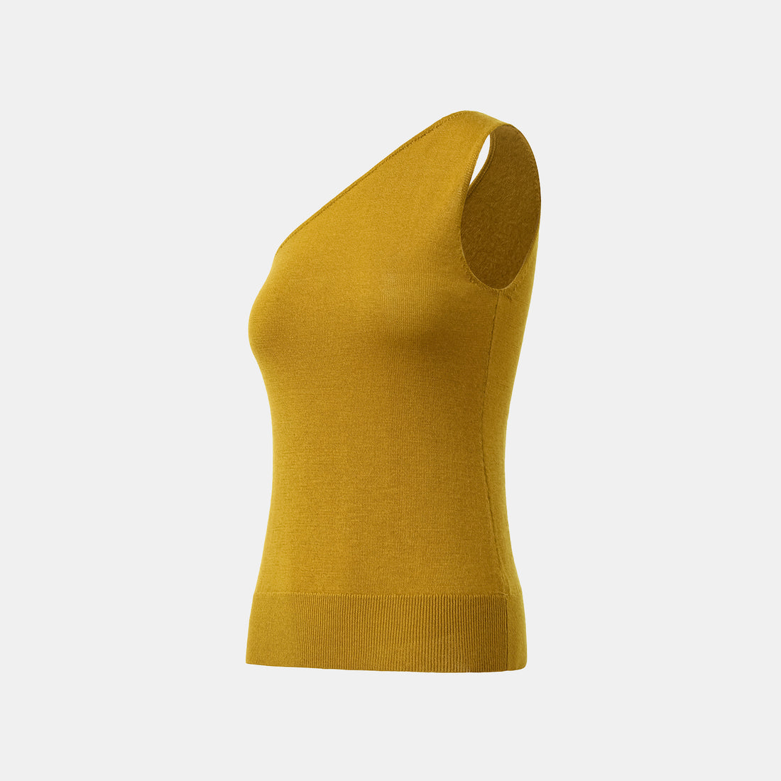 "Autumn Diary" 100% Cashmere Off-shoulder Top—Mustard