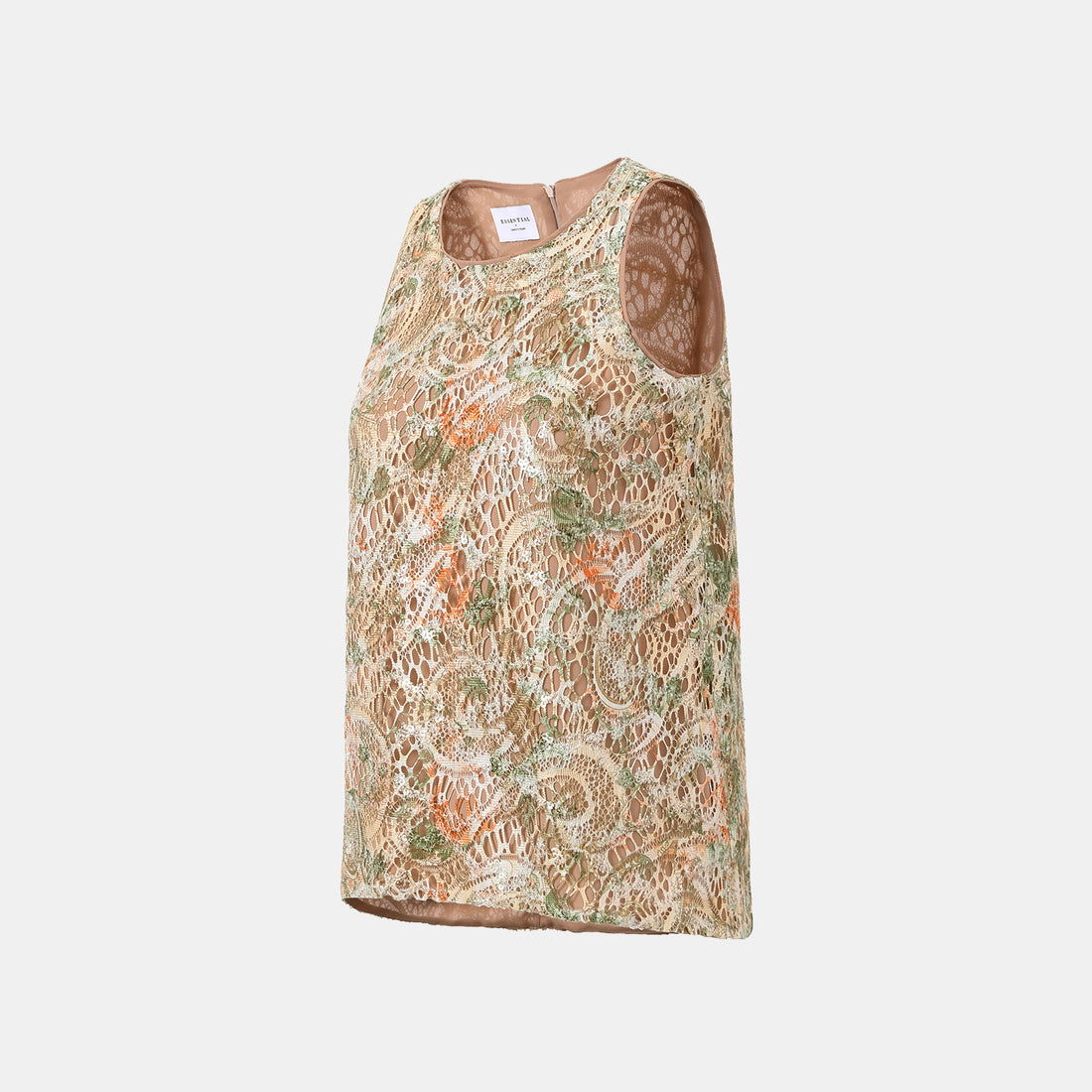 "Imperial Garden Teatime" Italian luxury embroidered lace vest - Teatime