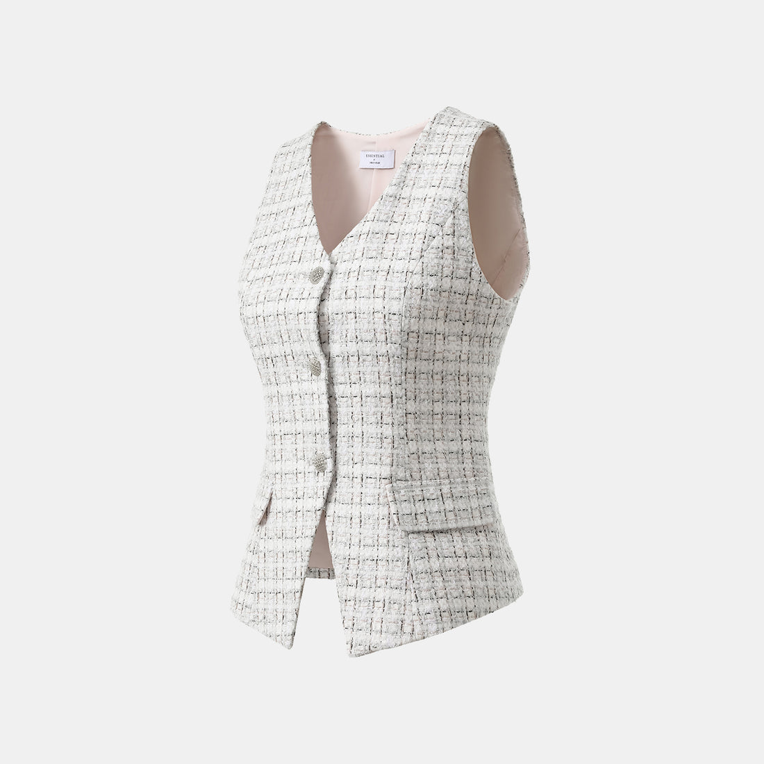 "Chelsea Citywalk." 3D-cut tweed vest - Blanc