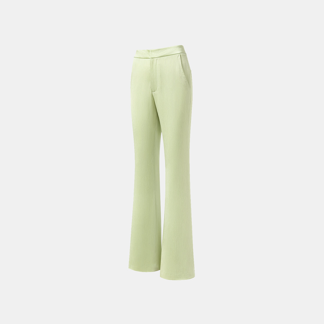 "Easy Go Chic" Korean Pleated Flared Pants - Bubble Green