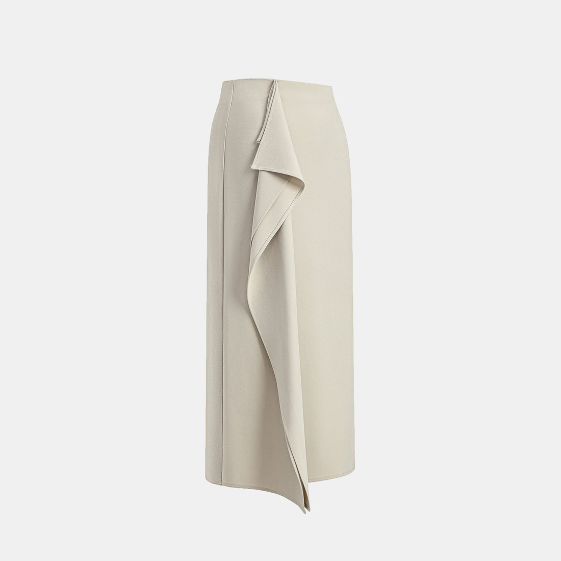 'Daytime Elegance' Textured Acetate Special Cut Pencil Skirt - Off-White