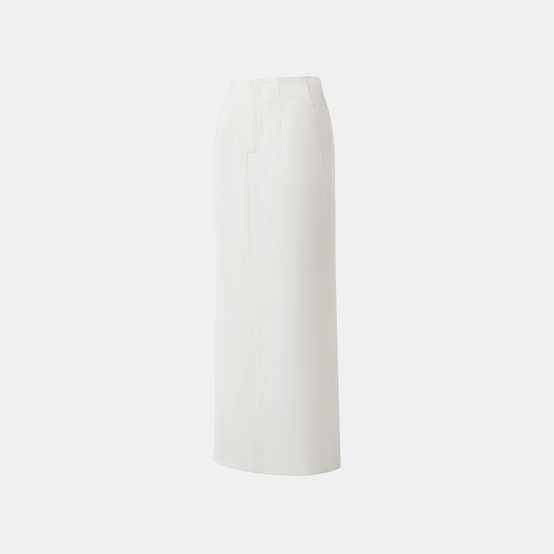"Speak Sleek" 奢華輕薄麻感肌理醋酸鉛筆裙—Ivory