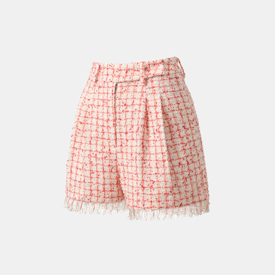 "Chelsea tea time" Tweed Shorts—Peach Parfait
