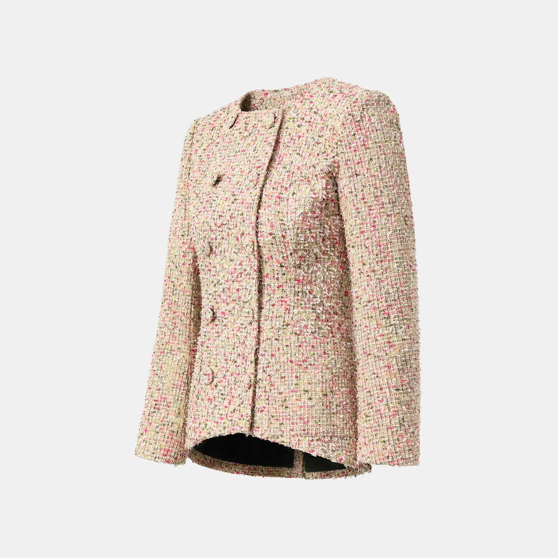"Chelsea Citywalk" Tweed Double Breasted Jacket - Monet Garden