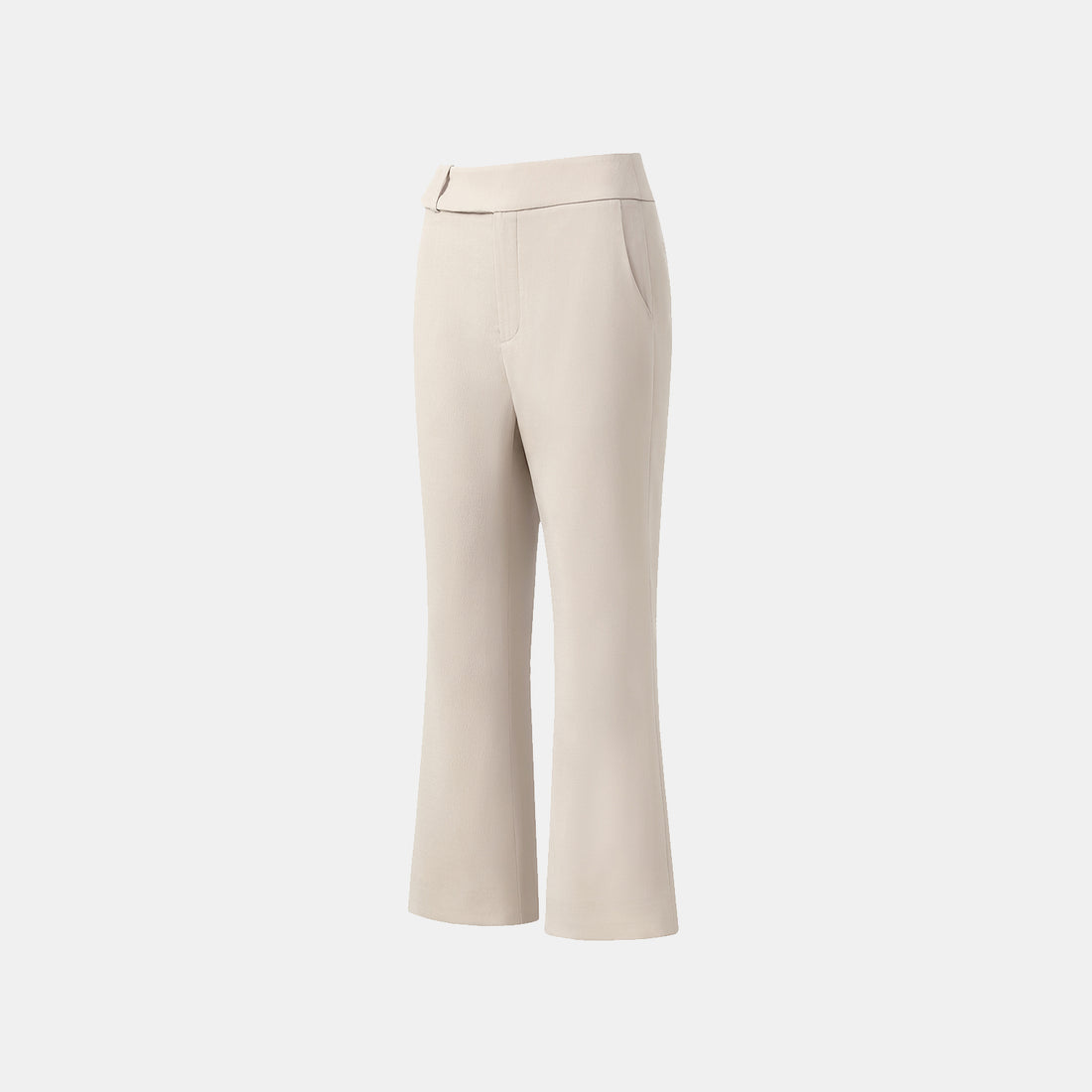 "Autumn Diary" Korean super stretch drape fabric waist trousers - gray and white