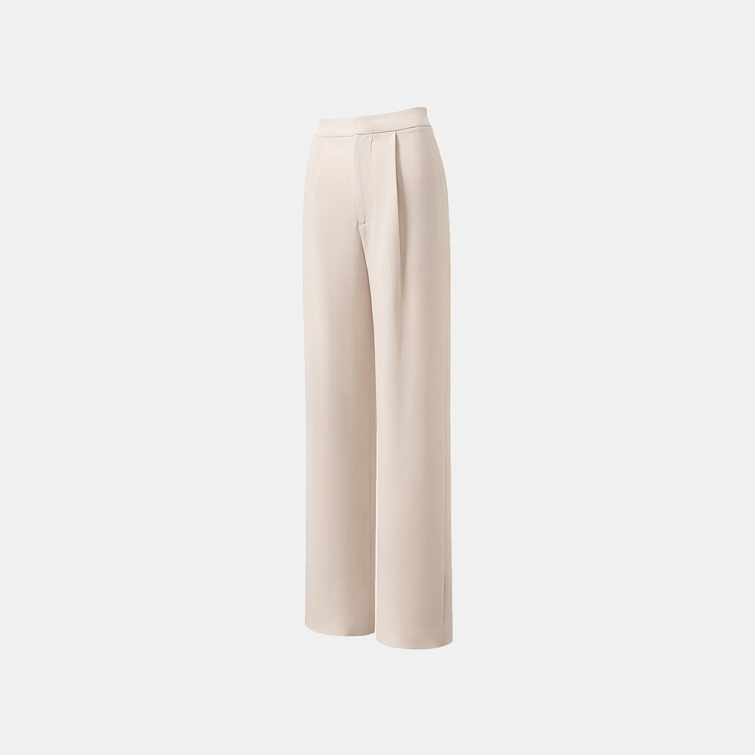 "Easy-go Chic" Textured Acetate 3D Tailored Wide Pants—Beige