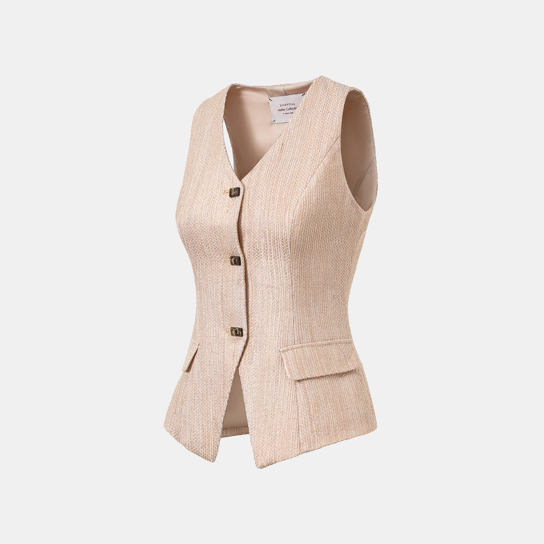 "Weekend at Monaco." Spanish Lightweight Tweed Slim Fit Vest — Amber Gold