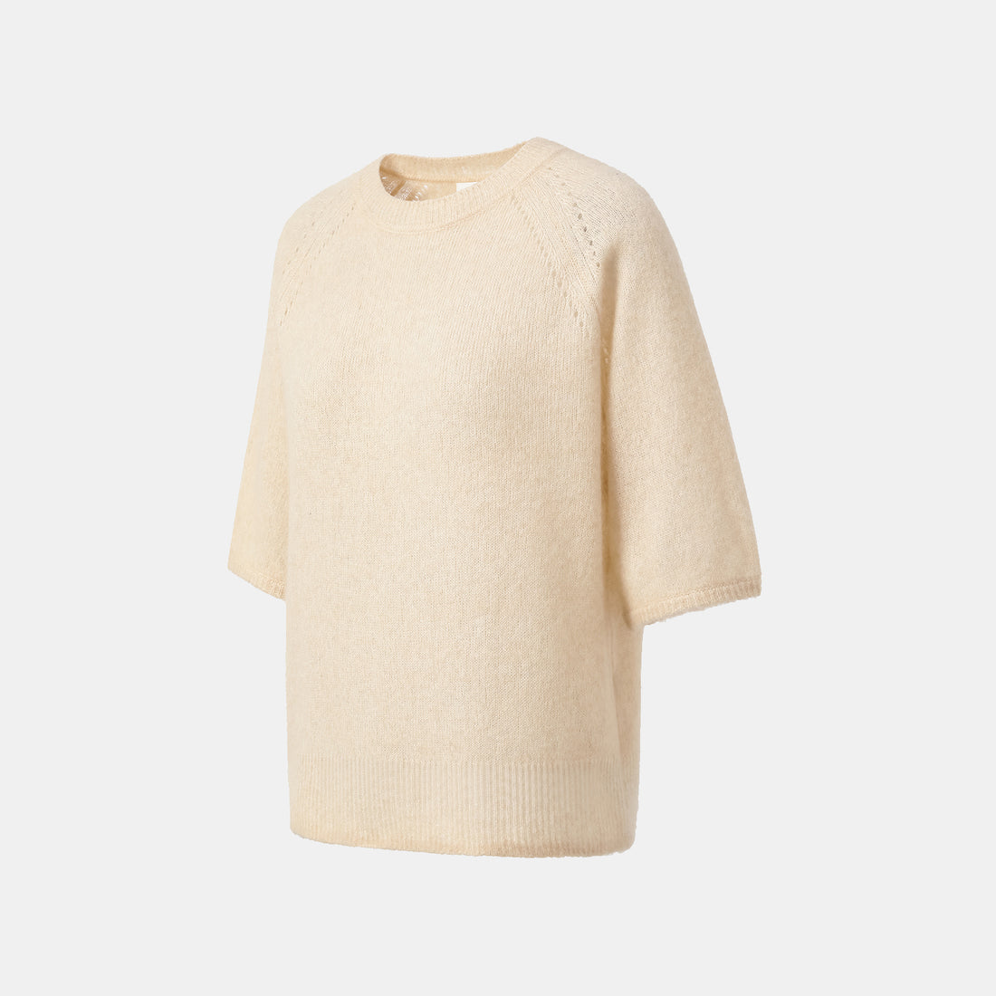 Autumn Diary Silk Cashmere 3/4 Sleeve Top—Vanilla Cake