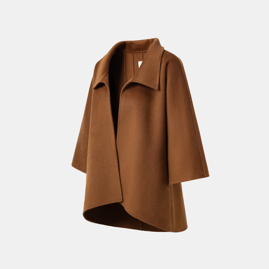 "Winter Diary" 100% Cashmere Double-faced Long Pile Craft Short Coat - Caramel