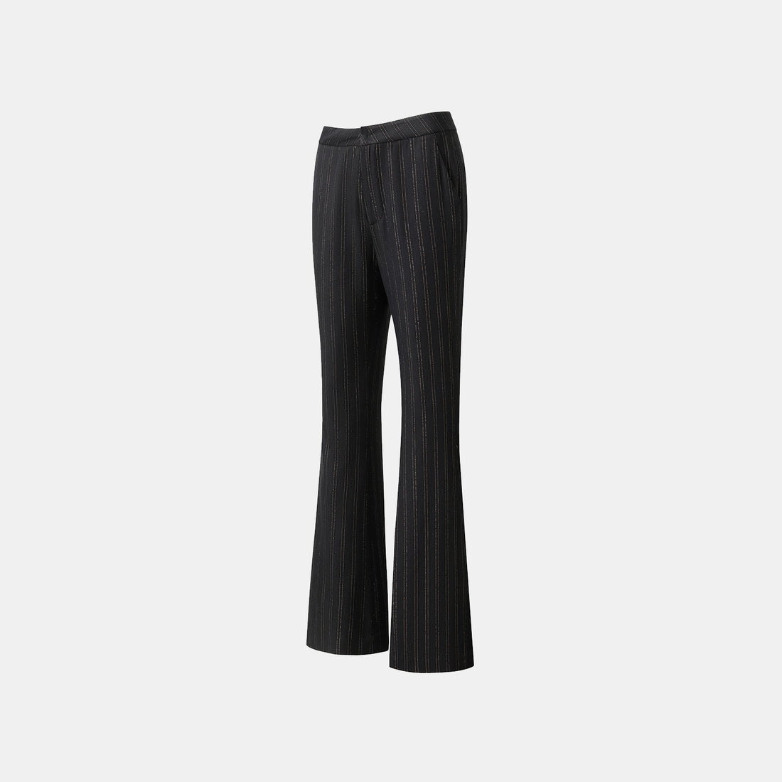 "Speak Sleek." Italian gold weaving straight flared pants—Indigo