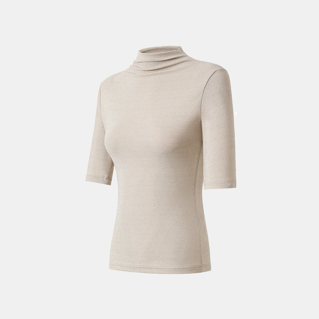 "Easy-go Chic" Silver Weave Elastic Fit Top—Nude