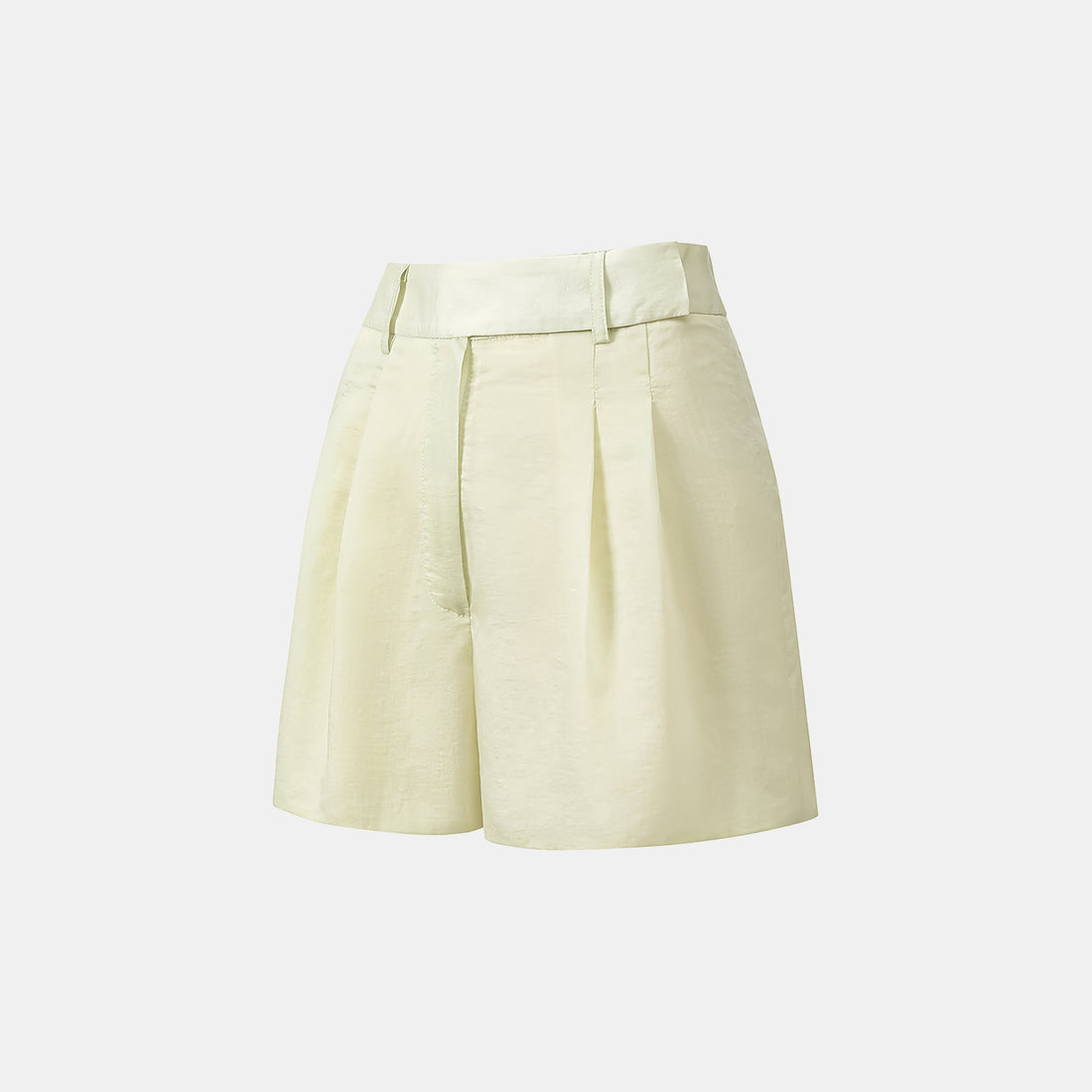 "Intellectual Moment" Tencel Satin Chiffon Shorts - Goose Yellow