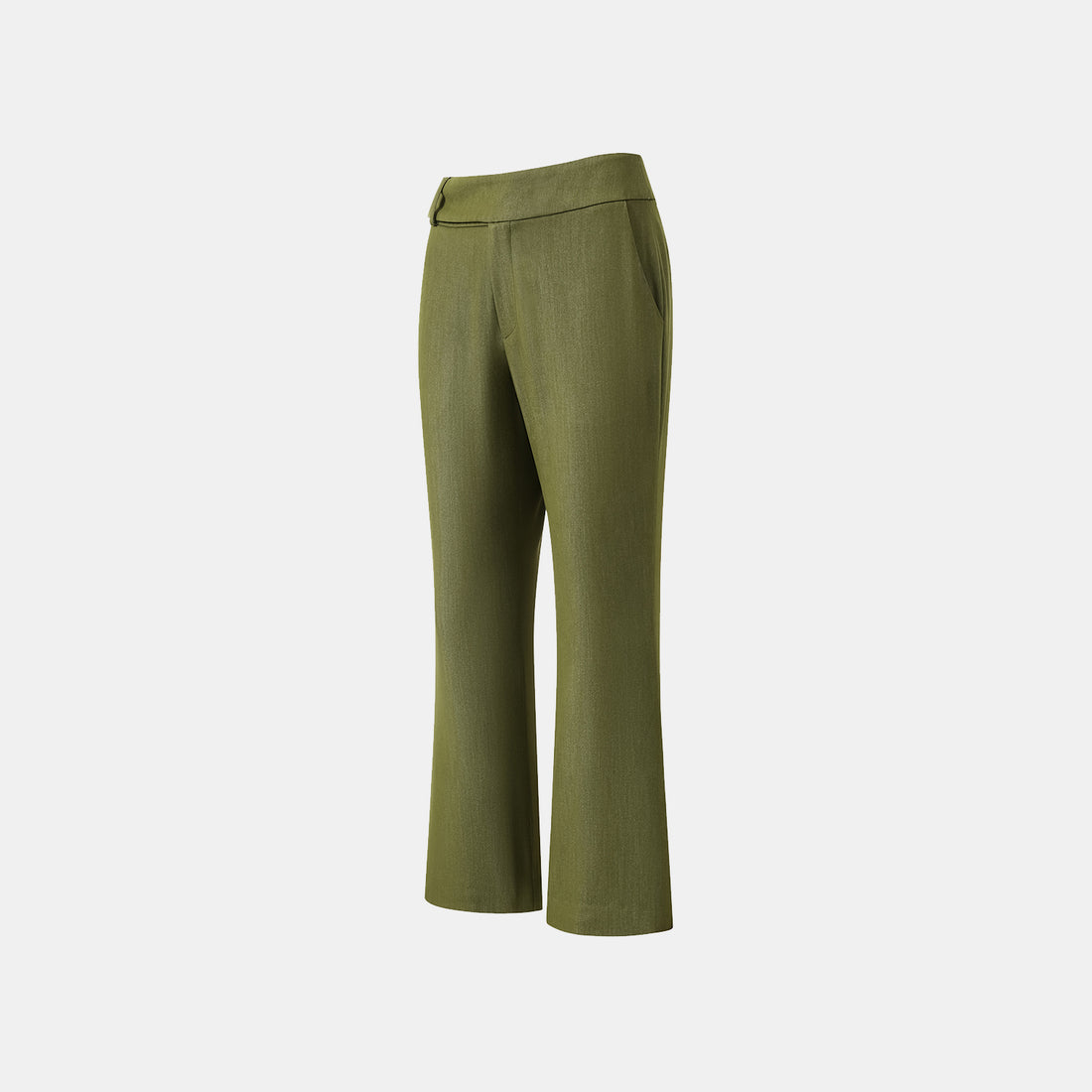 "Weekend at Monaco." Italian textured fabric flared pants - Pistachio