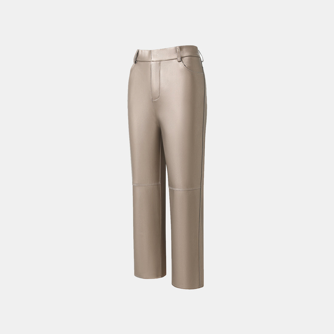Easy-go Chic” Vegan Leather Cropped Pants—Night Gold