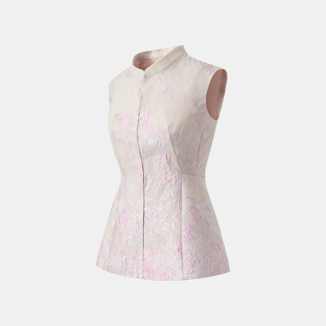 "Spring" jacquard three-dimensional tailoring design light Chinese style vest top - floating light dew cherry