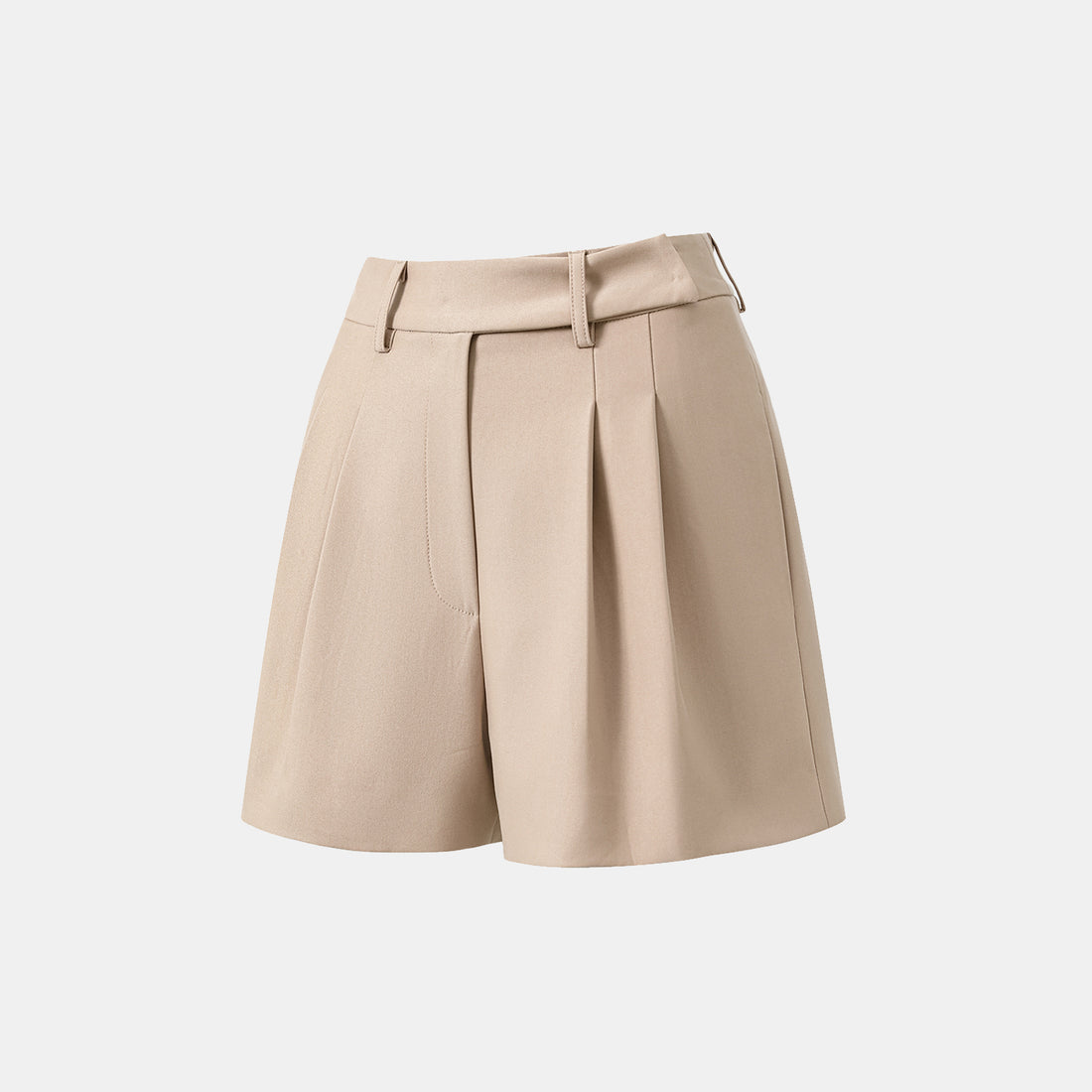 "Weekend at Monaco." Italian Textured Shorts—Taupe