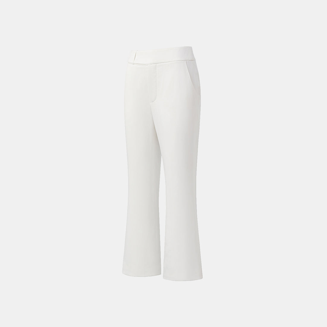 "Autumn Diary" Pearl Acetate Satin Cropped Flared Pants - White