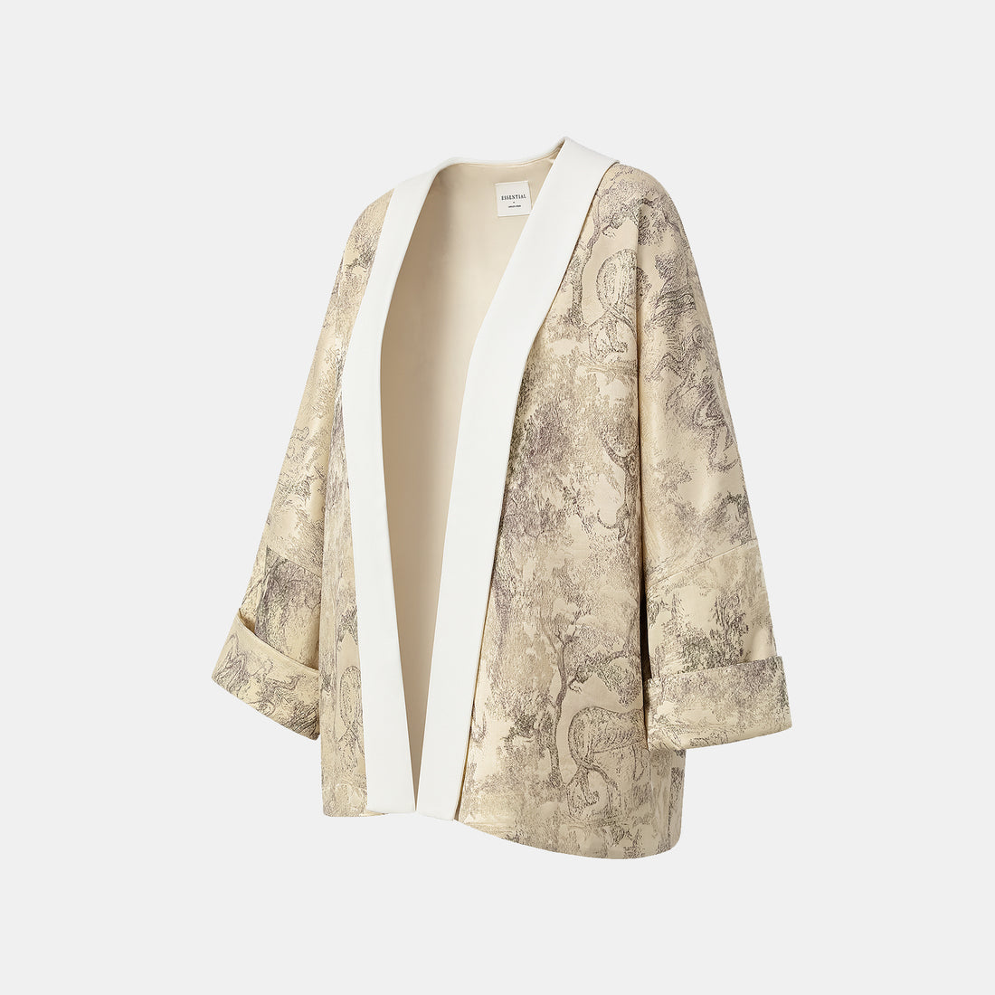 "Imperial Garden Teatime" embroidered silk and wool shawl - green