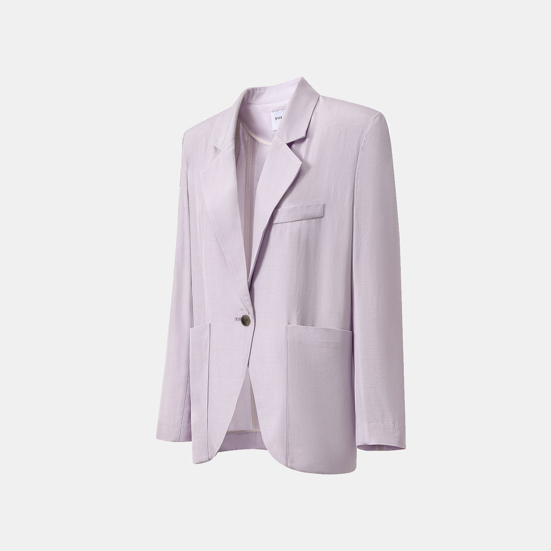 "Speak Sleek" Luxury Lightweight Linen Textured Acetate Oversized Suit Jacket—Lilac