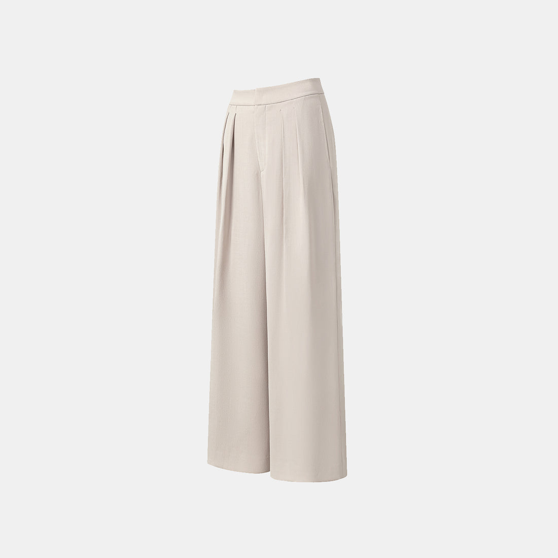 "Autumn Diary" Korean super stretch drape texture fabric special cut wide leg trousers - gray and white
