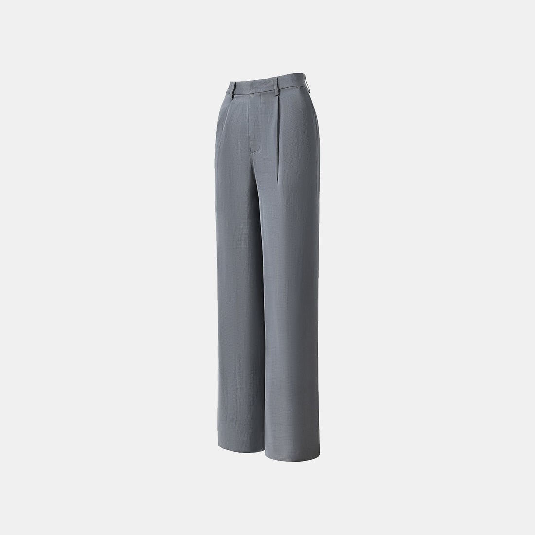 "Speak Sleek" Luxury Lightweight Linen Textured Acetate Three-Dimensional Tailored Wide Pants—Cloud