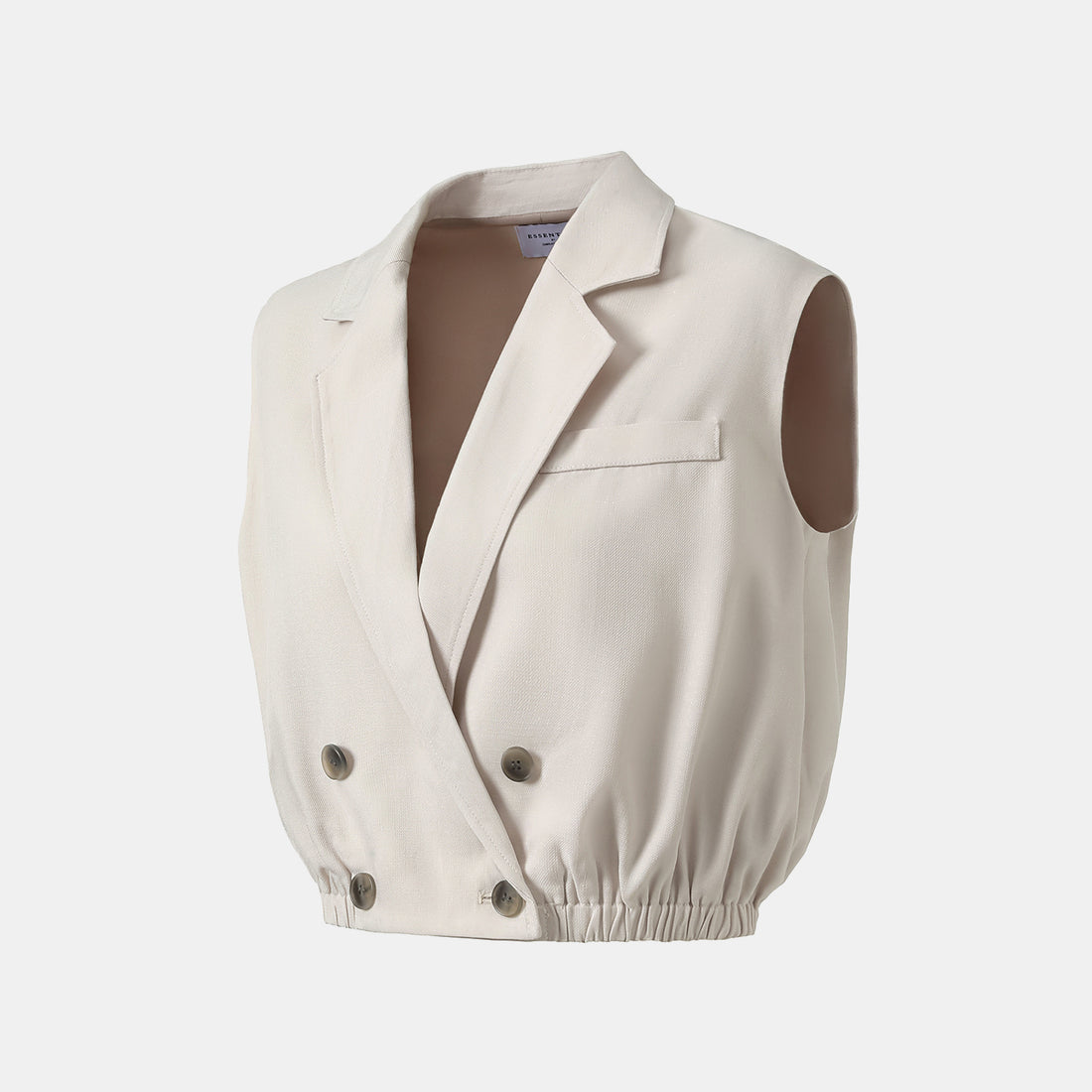 "Weekend at Monaco." Special bamboo texture acetate vest—Beige