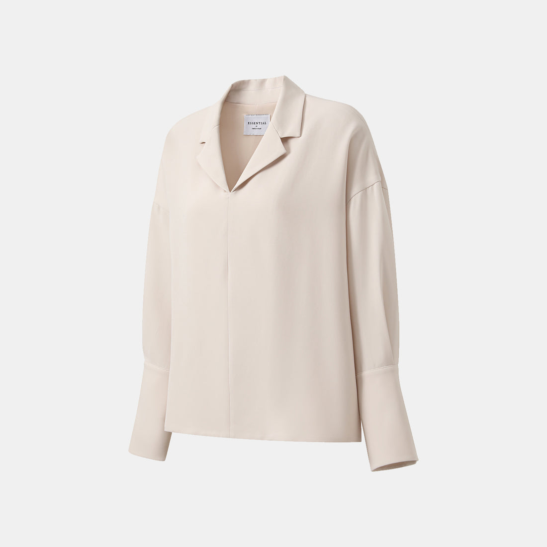 "Easy-go Chic" Textured Acetate Blazer/Shorts Set—Beige