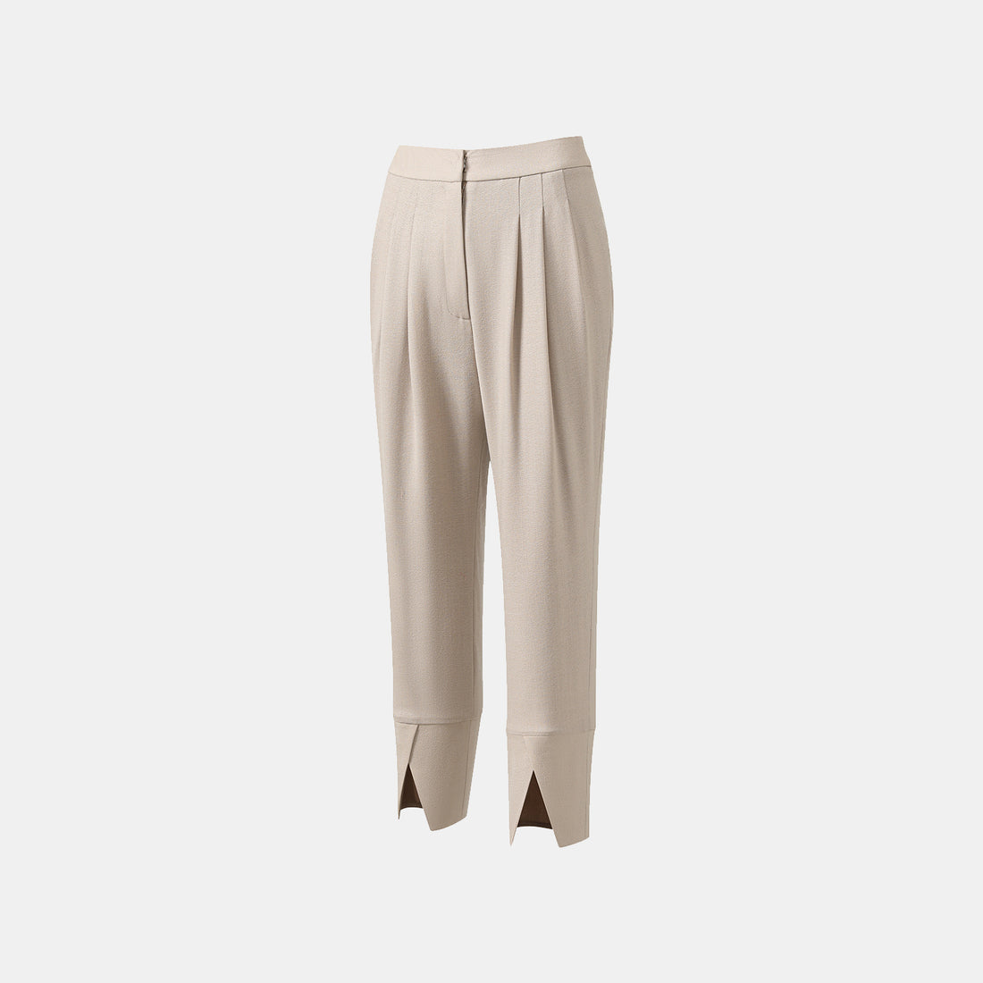 "The Top" British top crepe cropped trousers—Mink