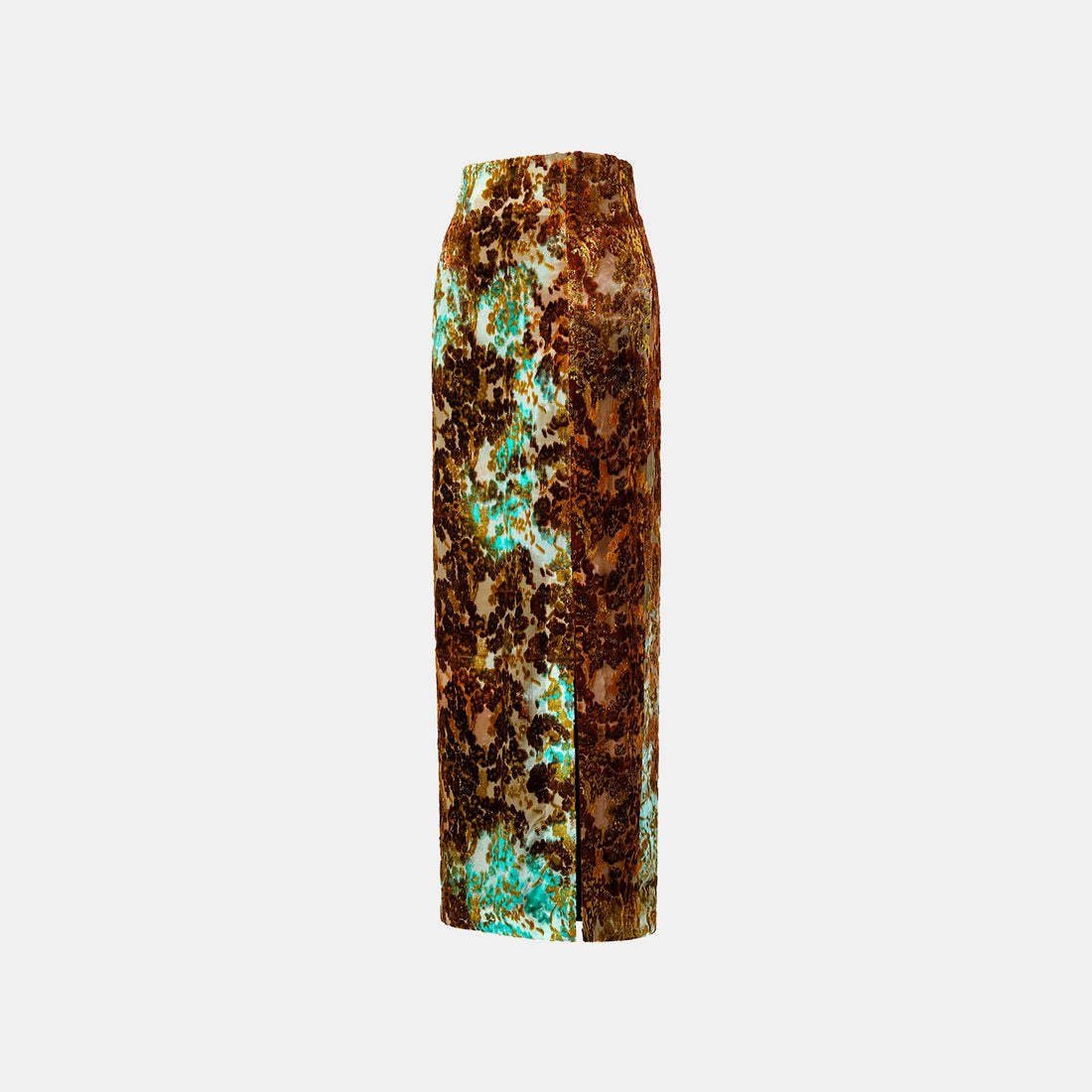 "Imperial Garden Teatime" Silk Velvet Chinese Style Pencil Skirt - Cuiyan