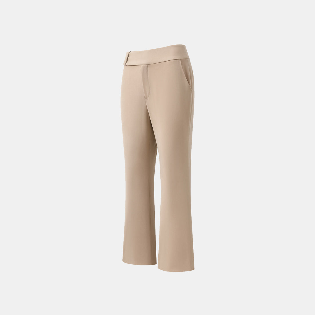 "Weekend at Monaco." Italian textured fabric flared pants - Taupe