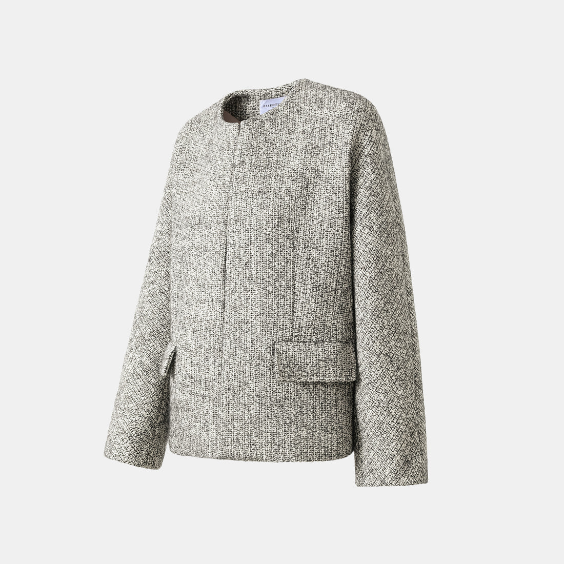 "Chelsea Citywalk." Tweed Oversized Jacket—Ashen Radiance