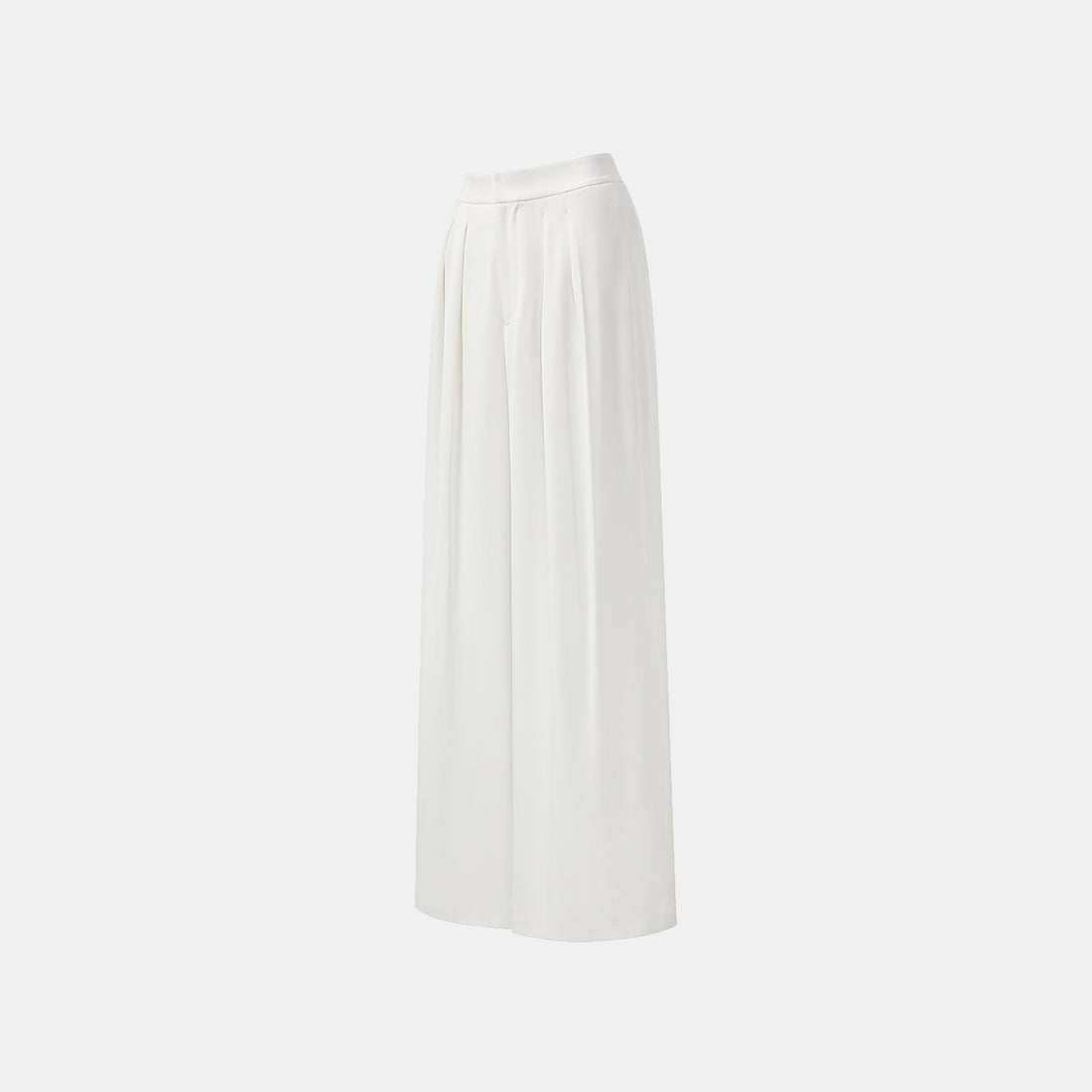 Autumn Diary Pearl Acetate Satin Special Cut Wide Leg Pants - White