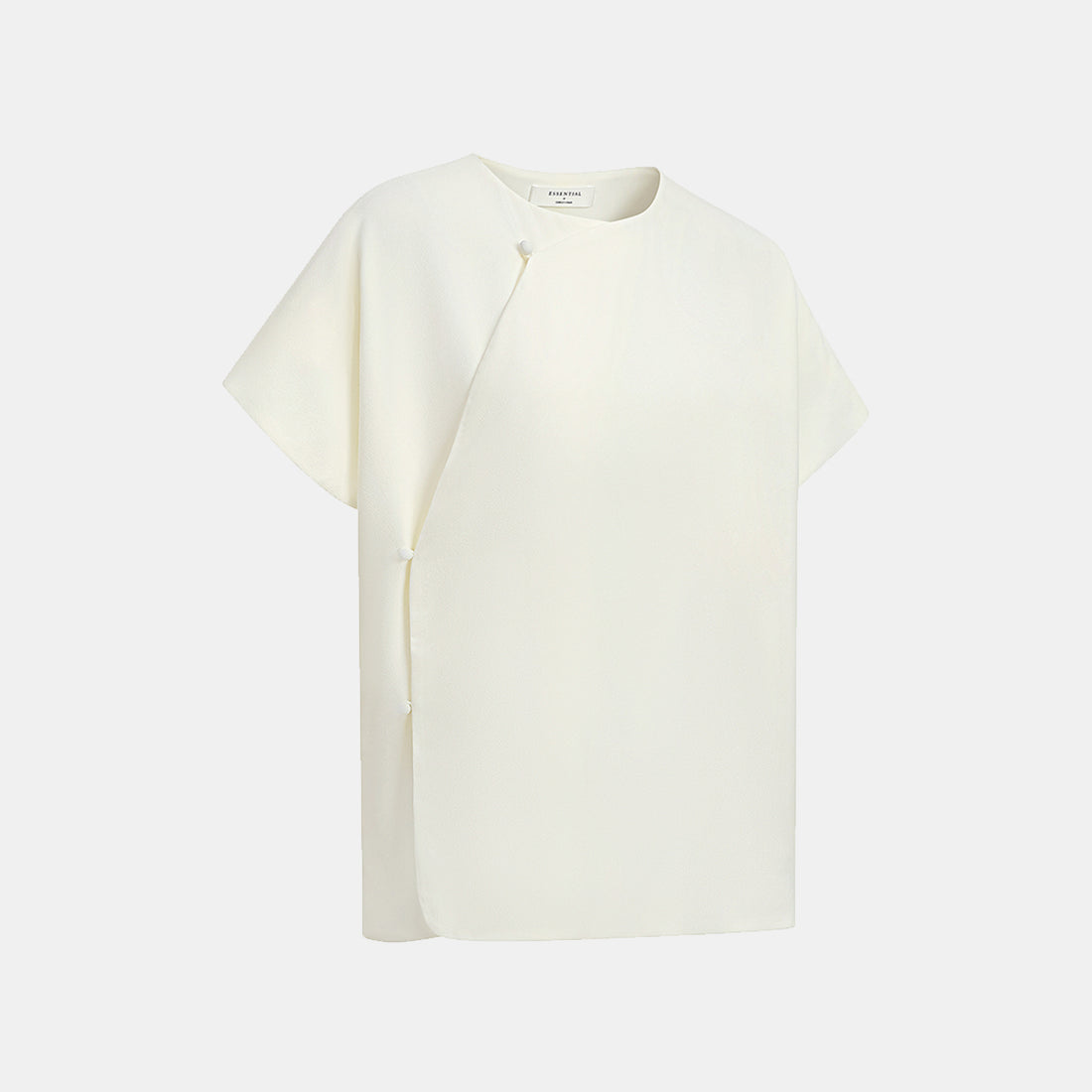 "Autumn" Light Chinese Style Short Sleeve Shirt - White
