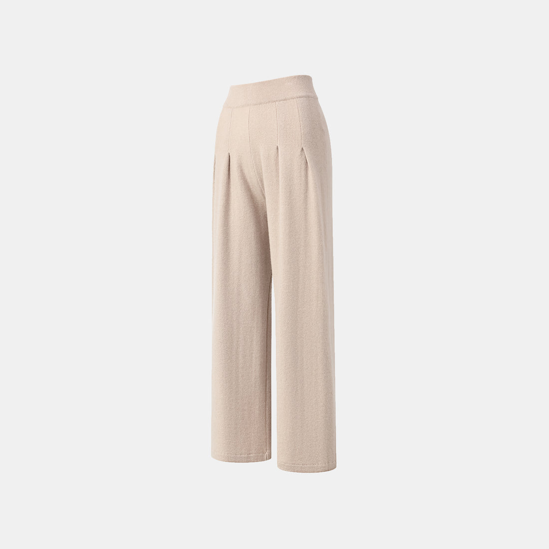 "Winter Diary" 100% Cashmere Heavyweight Three-Dimensional Pleated Wide-Leg Pants - Camel