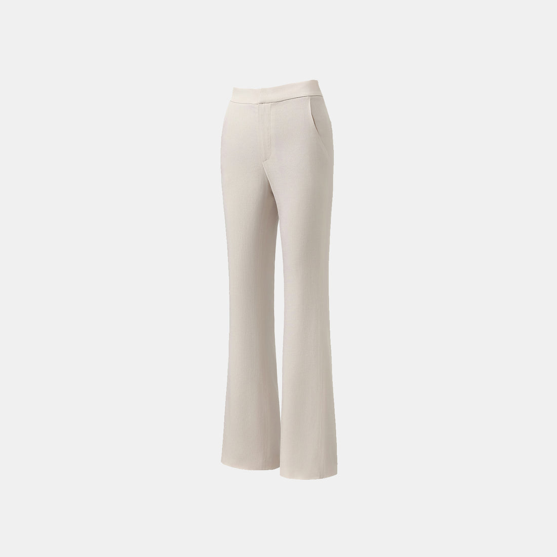 "Weekend at Monaco." Special bamboo texture acetate casual flared pants - Beige