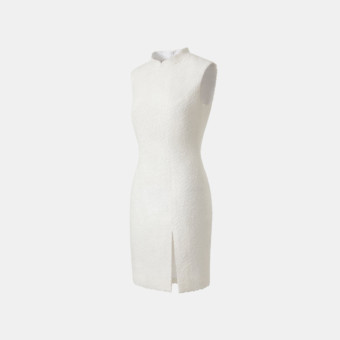 Italian special craft tweed three-dimensional tailoring fit cheongsam dress