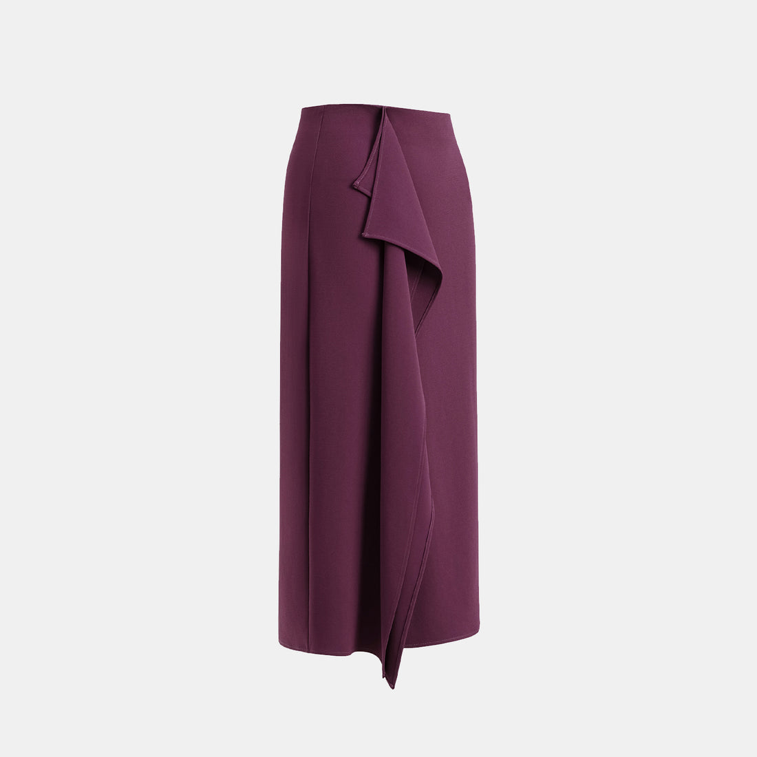 "Daytime Elegance" Textured Acetate Special Cut Pencil Skirt - Grape Purple
