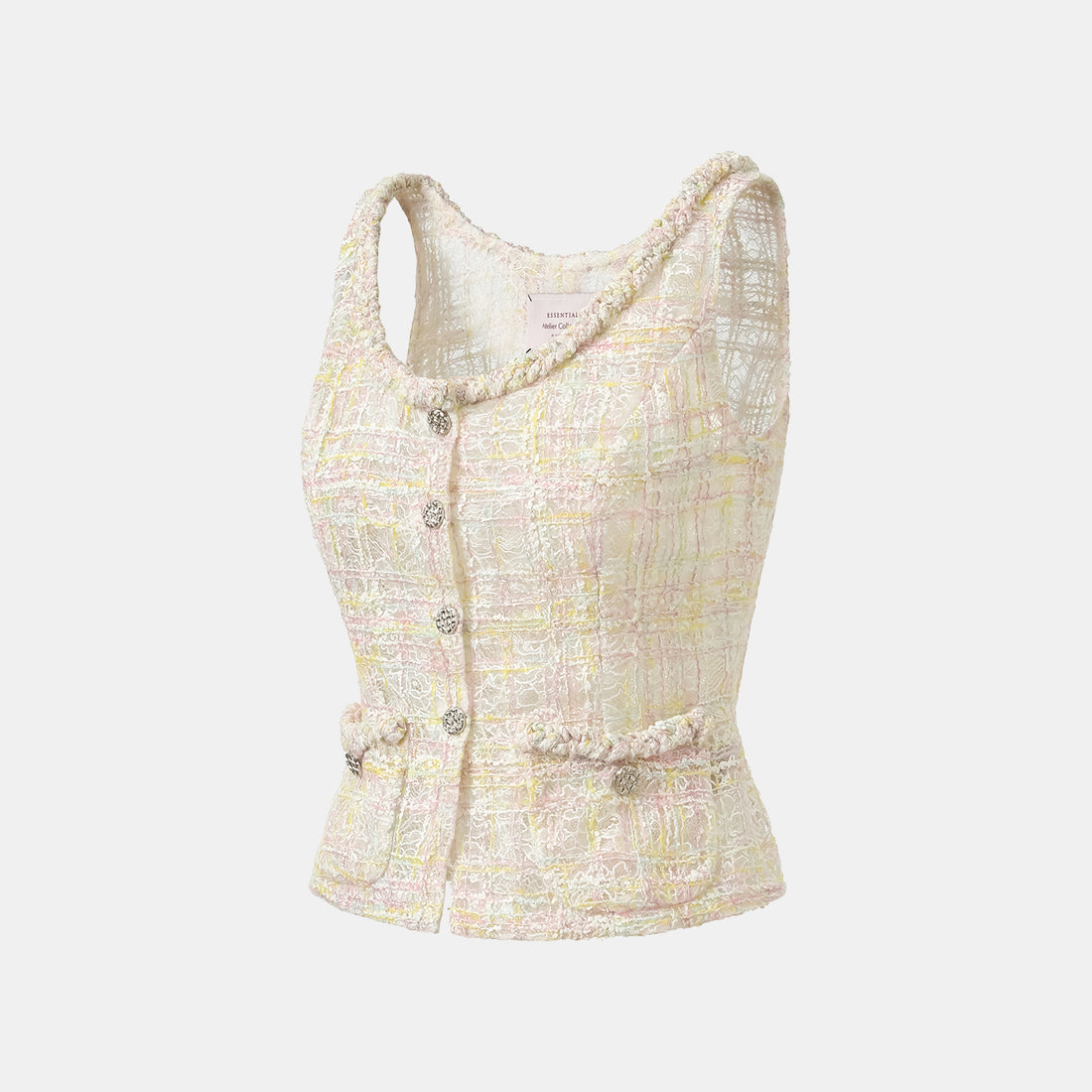 "Quiet Mastery." Lace vest made with special craftsmanship from top French craft workshop
